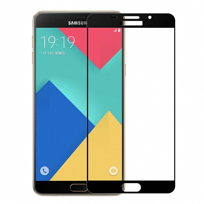 9H 2.5D full Cover Tempered Glass Screen Protector For Samsung Galaxy A9 Pro Duos A9100 SM-A9100 Protective Glass film: black color