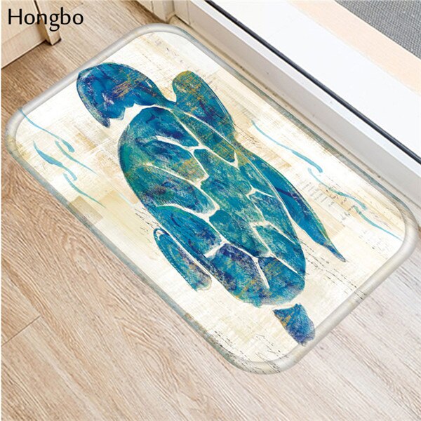 Hongbo halkskyddsmattor marint liv tryckmattor badrumsgolv kök sjöstjärna conch sjöhäst valsköldpadda mönstermattor: 38