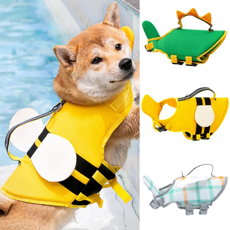 Chaleco salvavidas para perros, traje de baño para perros, Collar para perros grandes, arnés para perros, natación, traje de baño de verano, ropa bonita para perros y mascotas con abeja