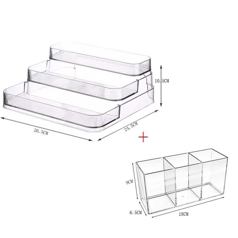 Stor skrivebords parfymehylle dårlig sminkeorganisator parfyme aromaterapi organizer hudpleieprodukt oppbevaringsstativ organizer: Mørkegrå
