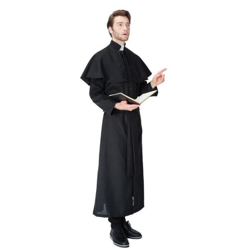 Disfraces de Cosplay para adultos, Carnaval, sacerdote, monja, túnicas largas, religiosas, piosas, católicas, prendas de Iglesia, sacerdote