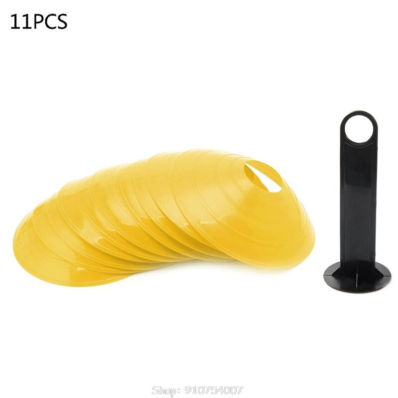 11 Pack Soccer Cones Disc Cone Sets with Holder and Bag for Training, Field Cone Markers Football, Kids, Sports O28 20