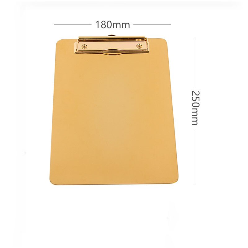Gold Metal Writing Sheet Pad Clipboard Menu Data File Storage Folder for Office Restaurant Hotel Home: M Gold