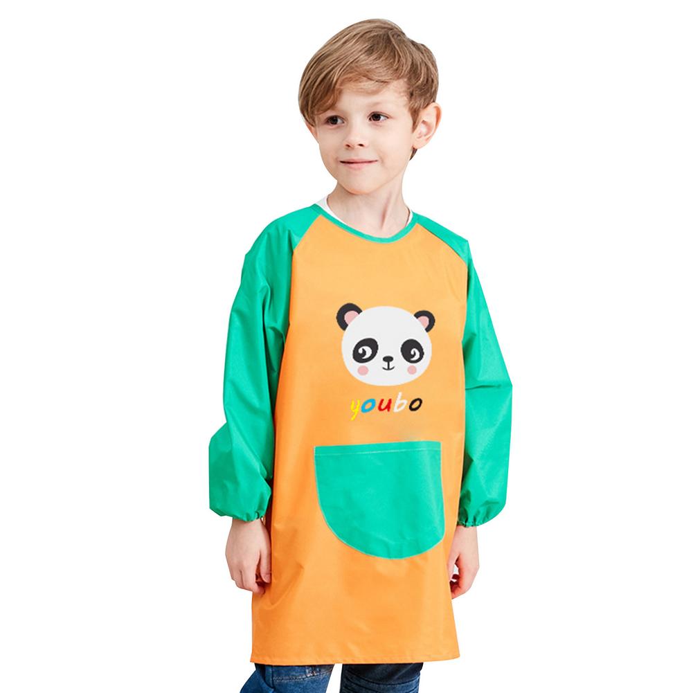 Kinderen Schilderen Schort Koken Schort Craft Jas Met Grote Zakken-Kids Art Kiel Kinderen Kunst Schilderij Schorten Met Lange mouw: Green