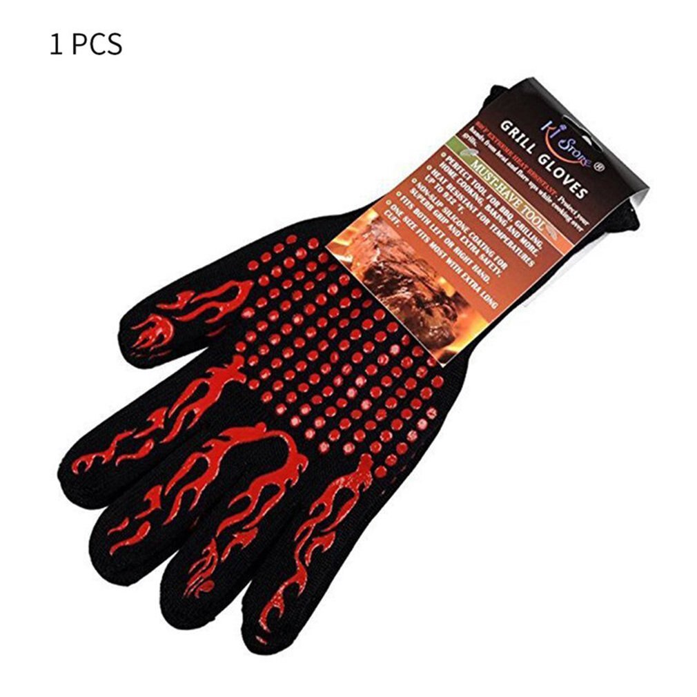 Fire Handschoenen Hittebestendige Handschoenen Magnetron Oven Outdoor Barbecue Flame Proof Werkhandschoenen 1 * Brand Handschoen