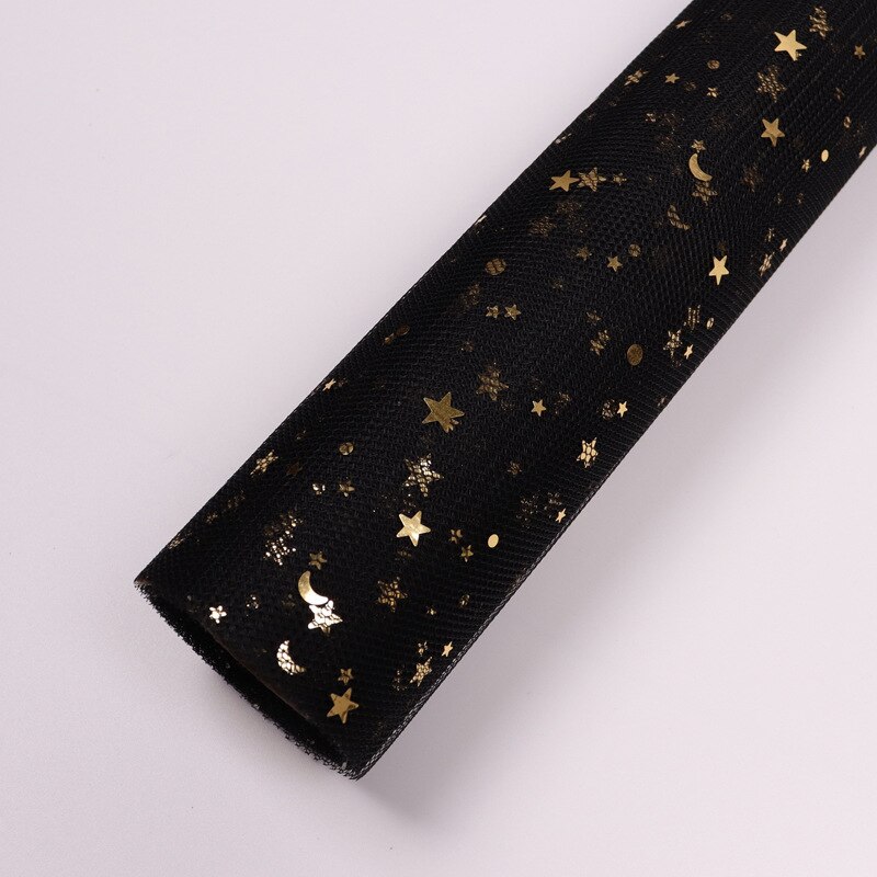 Flower Packing Gauze 5 Yards/roll Bronzing Gauze DIY Korean Style Floral Gauze: Black
