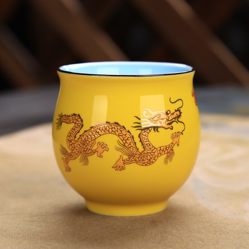 2 Stks/partij Thee Set Retro Thee Set Chip Kopje Thee Dubbele Isolatie En Anti Thuis Koffie Cups Chinese dragon Drankjes