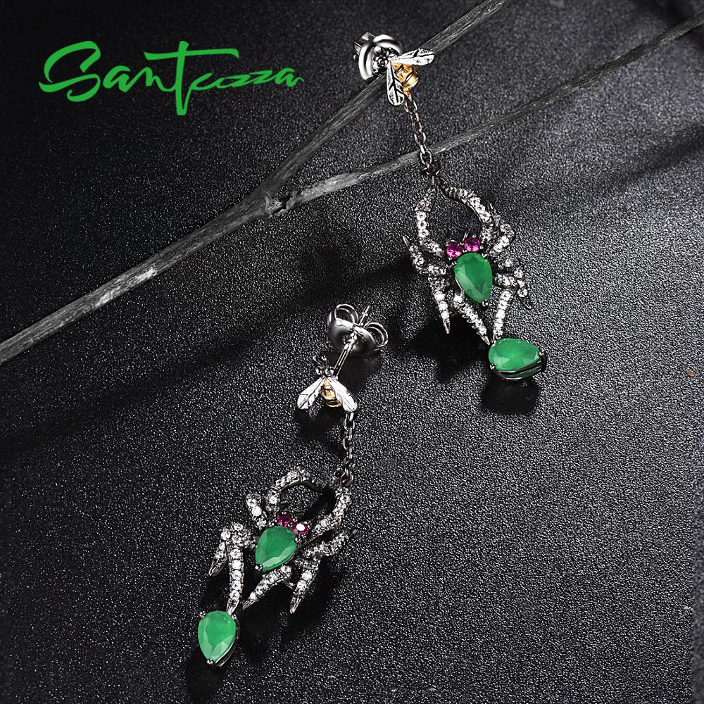 SANTUZZA 925 Sterling Silver Earrings Jewelry Earrings For Women Spider Earrings 925 Sterling Silver Party Fine Jewelry