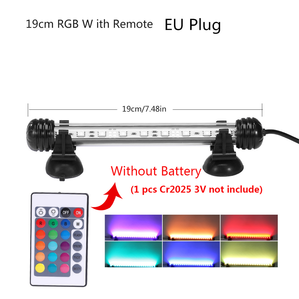 RGB Aquarium licht 18-59cm fernbedienung tauchen lampe Bunte lampe 90-260v lampe für pflanzen fisch tank ätherisches Amphibien verwenden: 19cm RGB With Remote