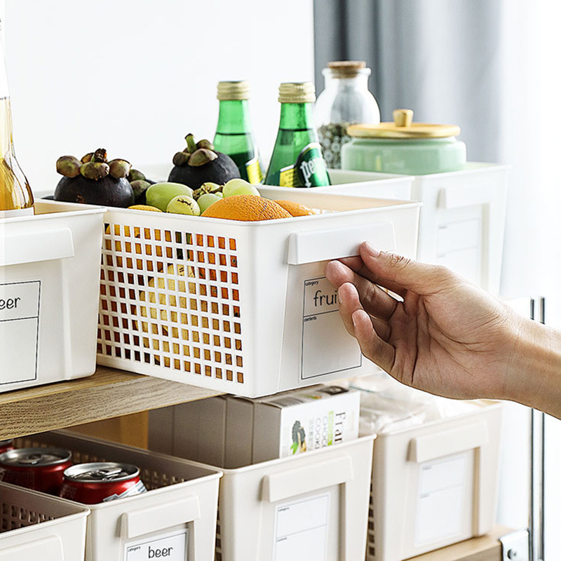 1Pcs Household Desktop Storage Box Bedroom Plastic Snack Storage Basket Kitchen Vegetable Storage Basket Bathroom Storage Box