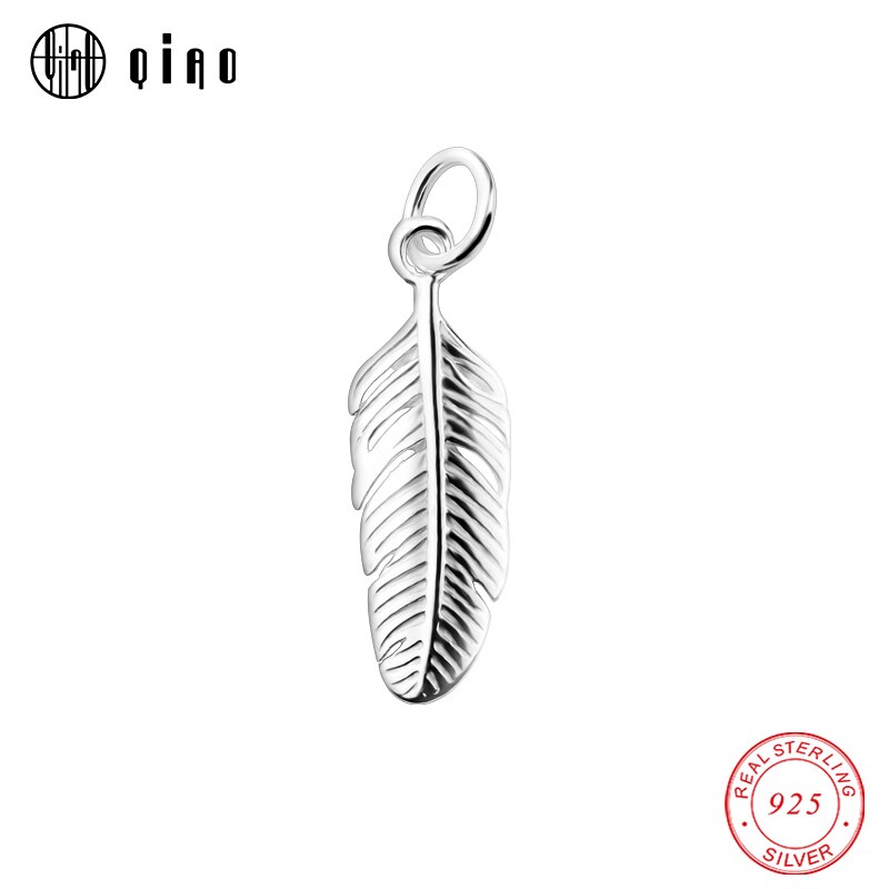 Vintage 925 sterling silver Charms fantasy feather Pendant & Necklaces Women Sterling-Silver-Jewelry