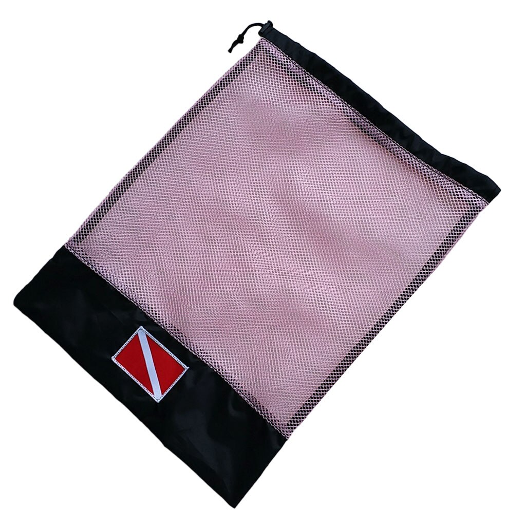 Portable Durable Mesh Gear Bag for Scuba Diving Snorkeling Swim Mask Goggles Mouthpiece Regulator SMB Surface Marker Buoy: Pink