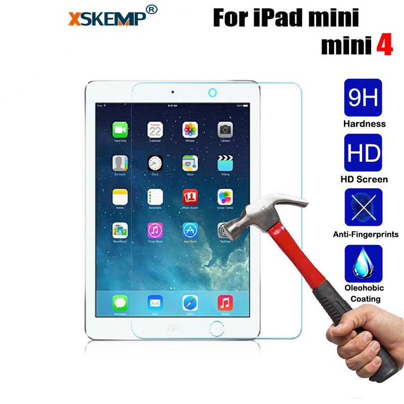 Xskemp 9h ægte hærdet glas til apple ipad mini 2 3 4 skærmbeskytter hårdt cover til ipad pro 10.5 9.7 beskyttelsesfilm: Gul