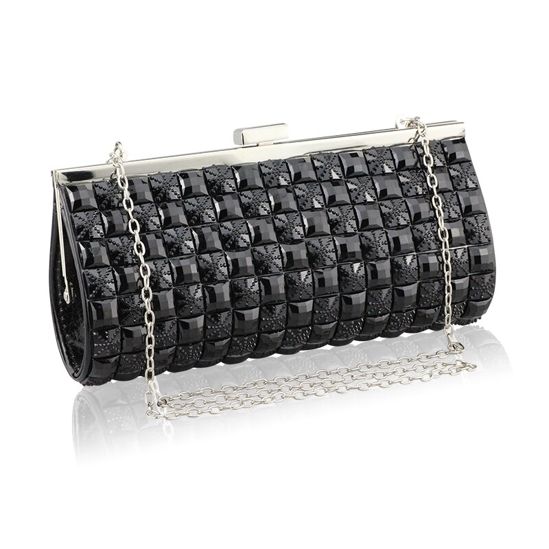 Vrouwen Gold Clutch Tassen Set Vijzel Diamant Vrouwen Avondtasje Vrouwen Schoudertassen Crossbody Keten Handtassen Voor Dress Party Bag: black