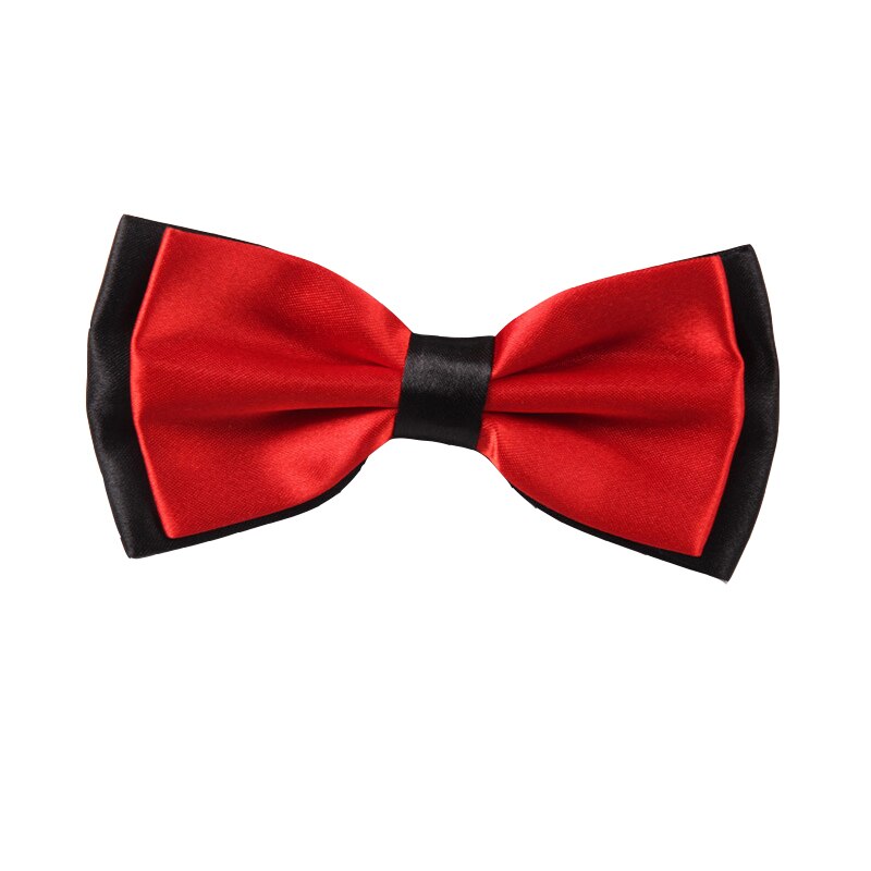 Adult Bowtie Classic Man Wedding Party Formal Satin Silk Multicolor Adjust Neck Bow tie style Clip-On: Red
