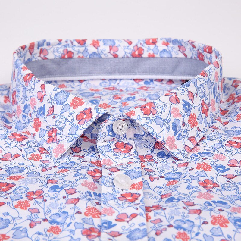 Mannen Gedrukt Lange Mouwen Casual Shirt 100% Katoen Mannelijke Sociale Overhemd