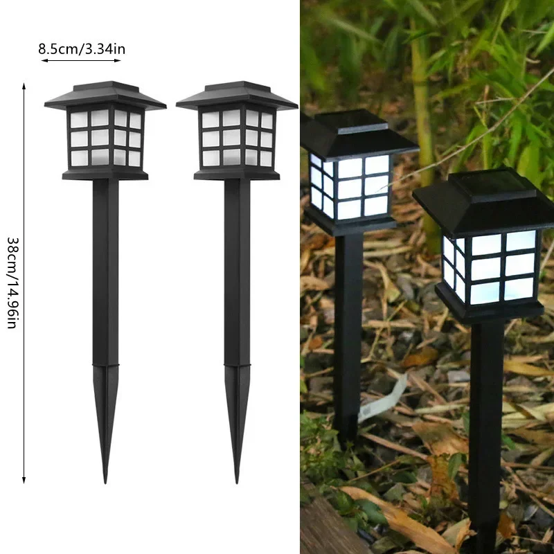 2 stks Solar Huis Vorm Buitenlamp LED voor Tuin Landschap Pathway Yard Patio Oprit Loopbrug Pasen Verlichting: orange