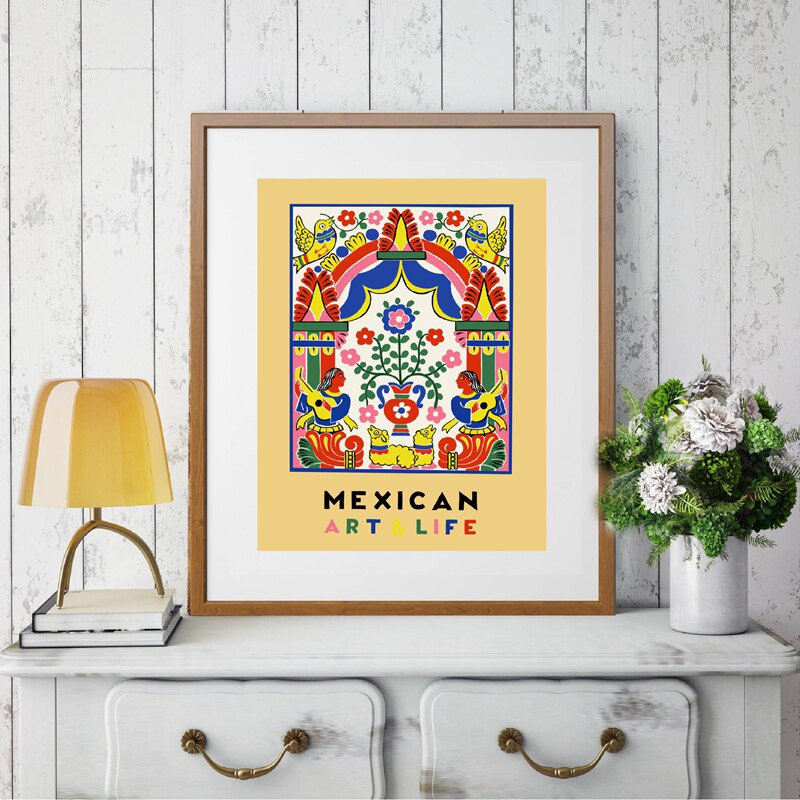 Mexicaanse Kunst En Leven Tentoonstelling Poster Mexico 1938 Magazine Cover Art Schilderen Retro Poster Kraftpapier