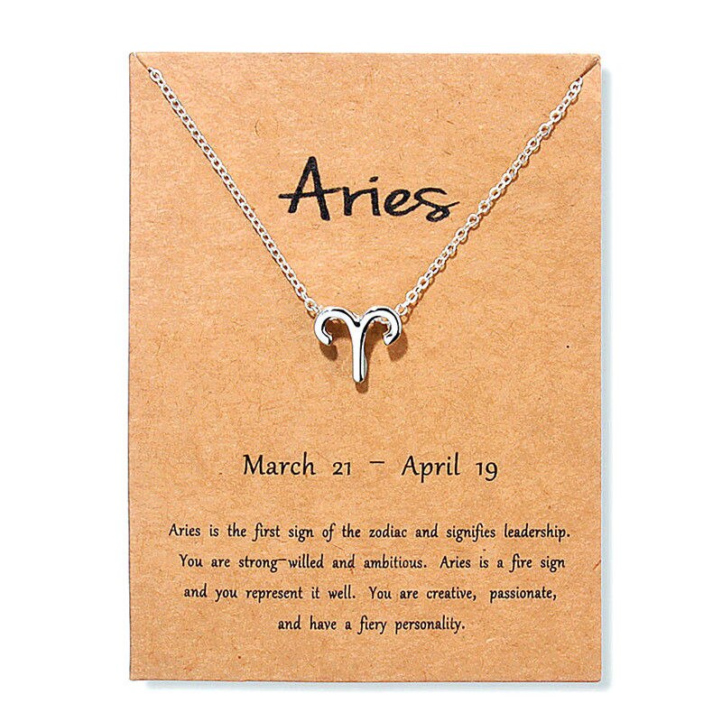 Vrouwen 12 Horoscoop Sterrenbeeld Goud Kleur Hanger Ketting Taurus Ram Leeuw 12 Sterrenbeelden Sieraden Kinderen Kerstcadeaus: Aries