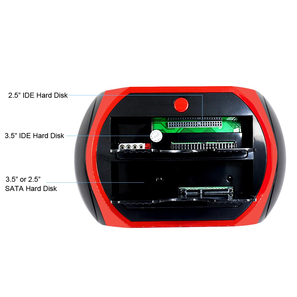 All In 1 Hdd Docking Station Usb 2.0 2.5 "3.5" Ide Sata Externe 4Tb Hdd Box Harde schijf Behuizing Kaartlezer Eu Power Plug