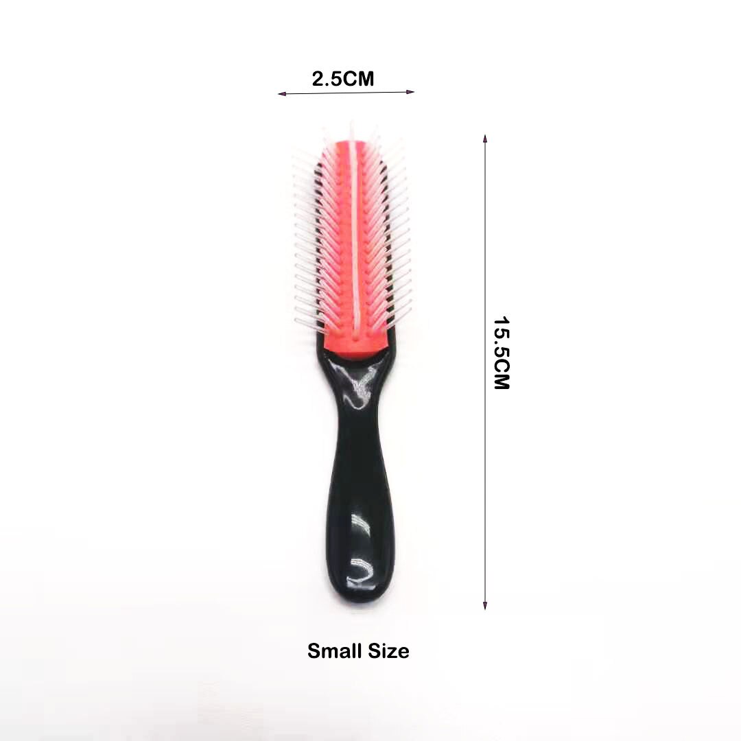 Peine de 9 y 5 filas para desenredar el cabello, cepillo de cola de rata, peinado, pelo mojado y rizado liso, cepillo de masaje para el cuero cabelludo para mujer: Small row 5