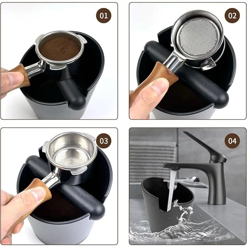 Boîte à café ABS, barre de frappe amovible, absorbant les chocs, outil Barista Durable, recyclage des marc de café, accessoires de filtre à café