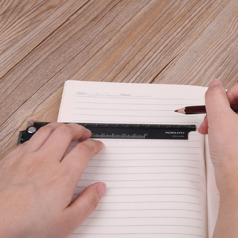 Aluminum Alloy Foldable 15cm-30cm Ruler Simple 90 Folding Metal Stationery Rule