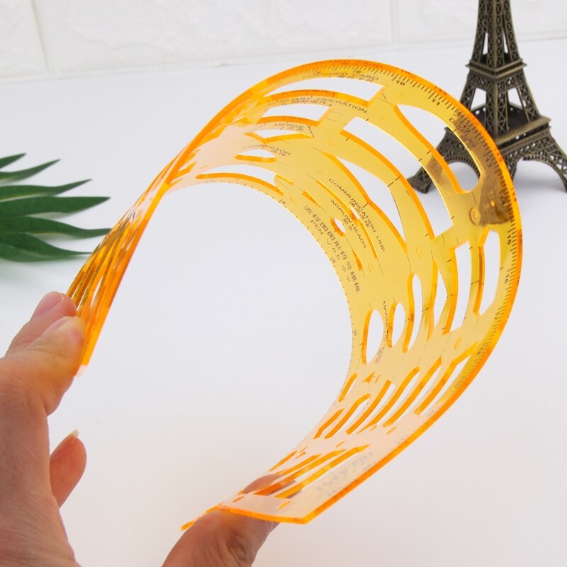 K Resin Flow Chart Symbol Drafting Template Ruler Stencil Measuring Tool Student C5AE