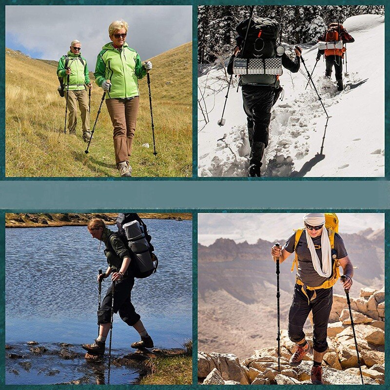 Trekking Walking Poles Adjustable Trekking Poles Walking Ski Sticks Anti Shock Hiking Stick 65-135cm