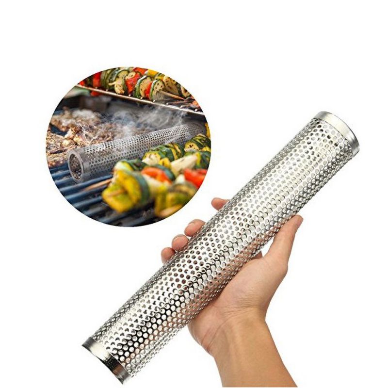 Barbecue Stainless Steel Smoke Pipe Weber Perforated Web Barbecue Grill Generator Smoker Filter Set: R6