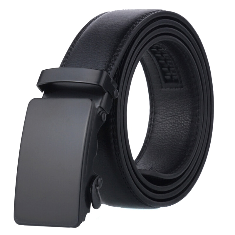 1pc Men's Automatic Buckle Belt Slip Buckle Business Casual Leather Waist Belt