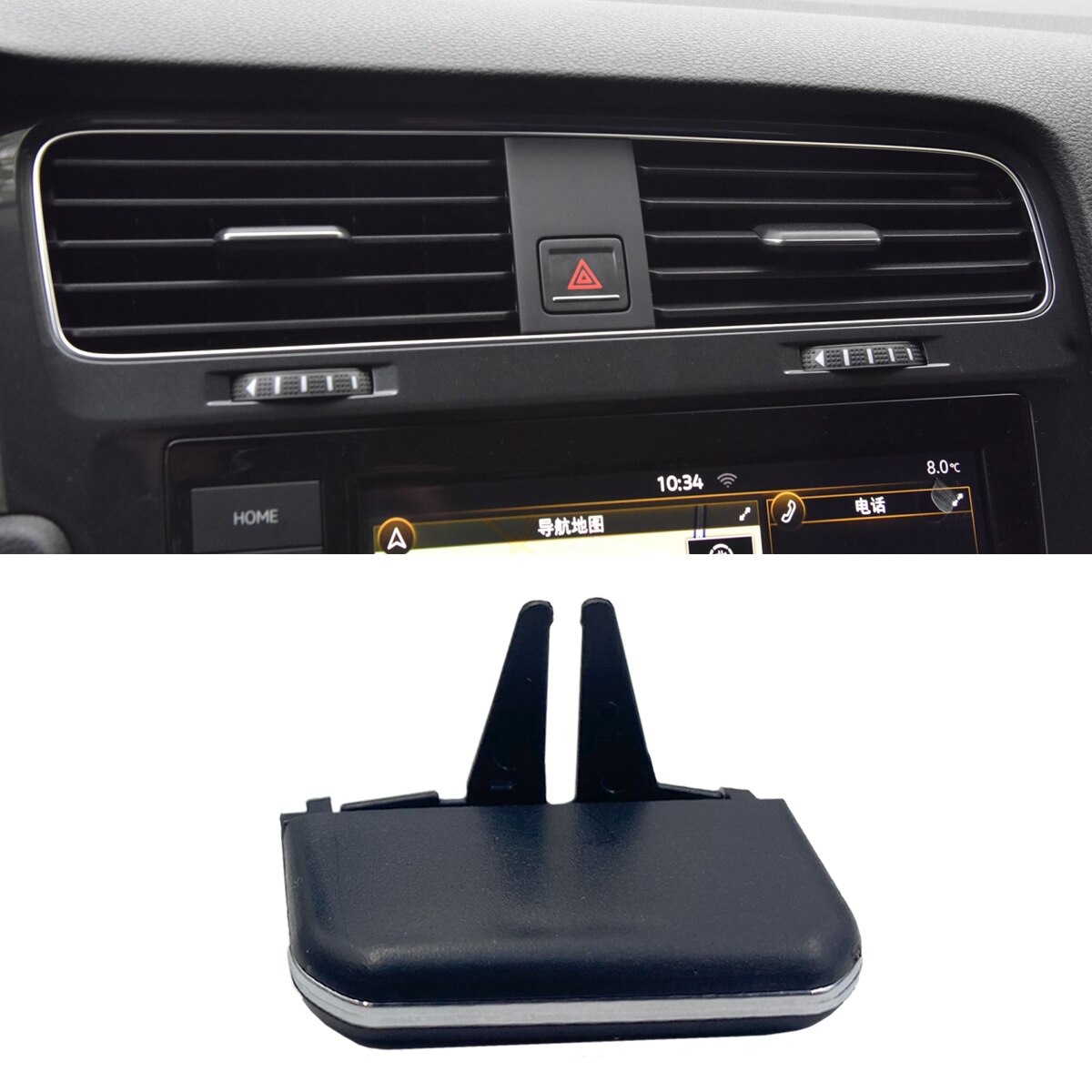 Nieuw Front Auto Dashboard Ac Air Vent Grill Silde Clip Adjust Trim Voor Vw Golf 7 7.5 Gti Rline: Middle-1 PC