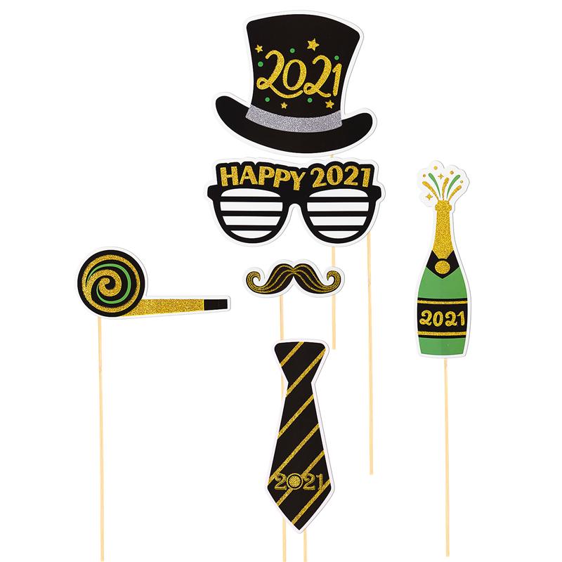 20pcs Year Photo Props Funny Festive Photo Booth Props Years Eve Party Supplies Happy Year Party Decorations