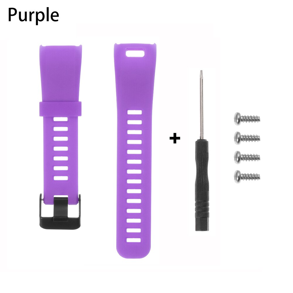 Silicone Strap For Garmin Vivosmart HR Rubber Wristband Sport Belt Bracelet Replacement Watch Band Sports Strap with tools: purple