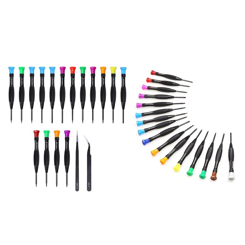 18 -teiliges torx-schraubendreher-set mit mini-magnetpinzette (torx, schlitz, kreuzschlitz) für computer- und uhrenreparaturen