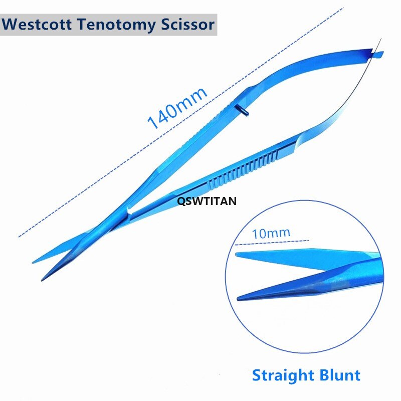 Titanium Ophthalmic Westcott Tenotomy Scissor Ophthalmic Microsurgery Instrument Tissue Scissors 1pcs: 1pc 140mm straight