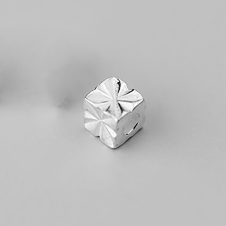 MEETSOFT Klassische 925 Sterling Silber Quadratischen aufbringen Raum Perlen Reize handgefertigt Von DIY Edlen Schmuck Zubehör: Schwarz