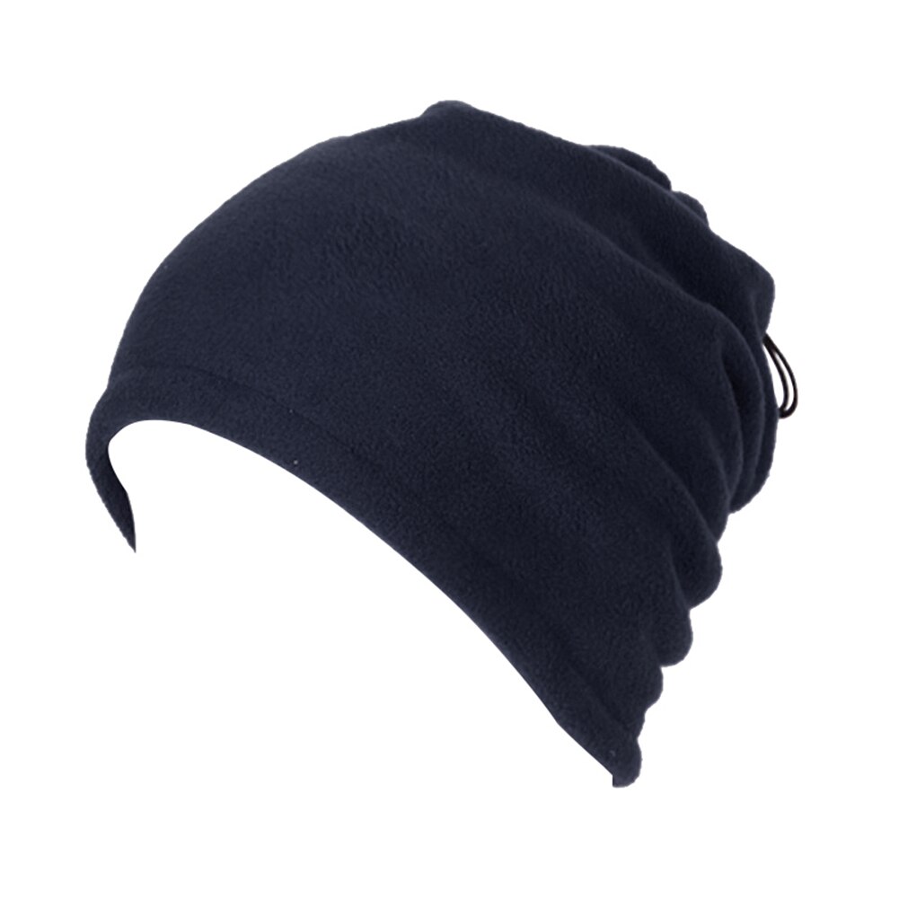 3 in 1 mænd kvinder unisex polar fleece hat hals varmere ansigtsmaske kasket varm vinter motorhjelm tørklæde beanie balaclava 8 farve: Mørkegrå