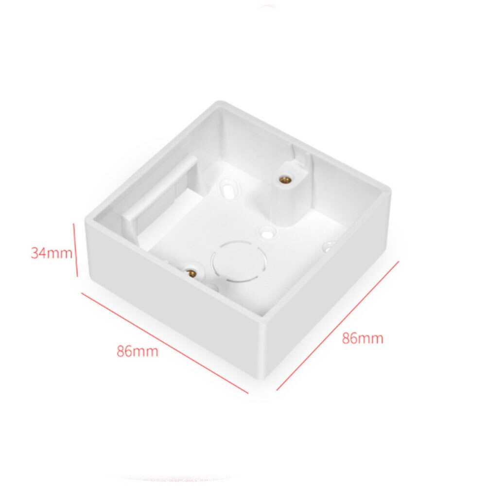 Caja de conexiones de engrosamiento de PVC, montaje en pared externo, Instalación en superficie adecuada para 86 interruptores y enchufes estándar, 86x86