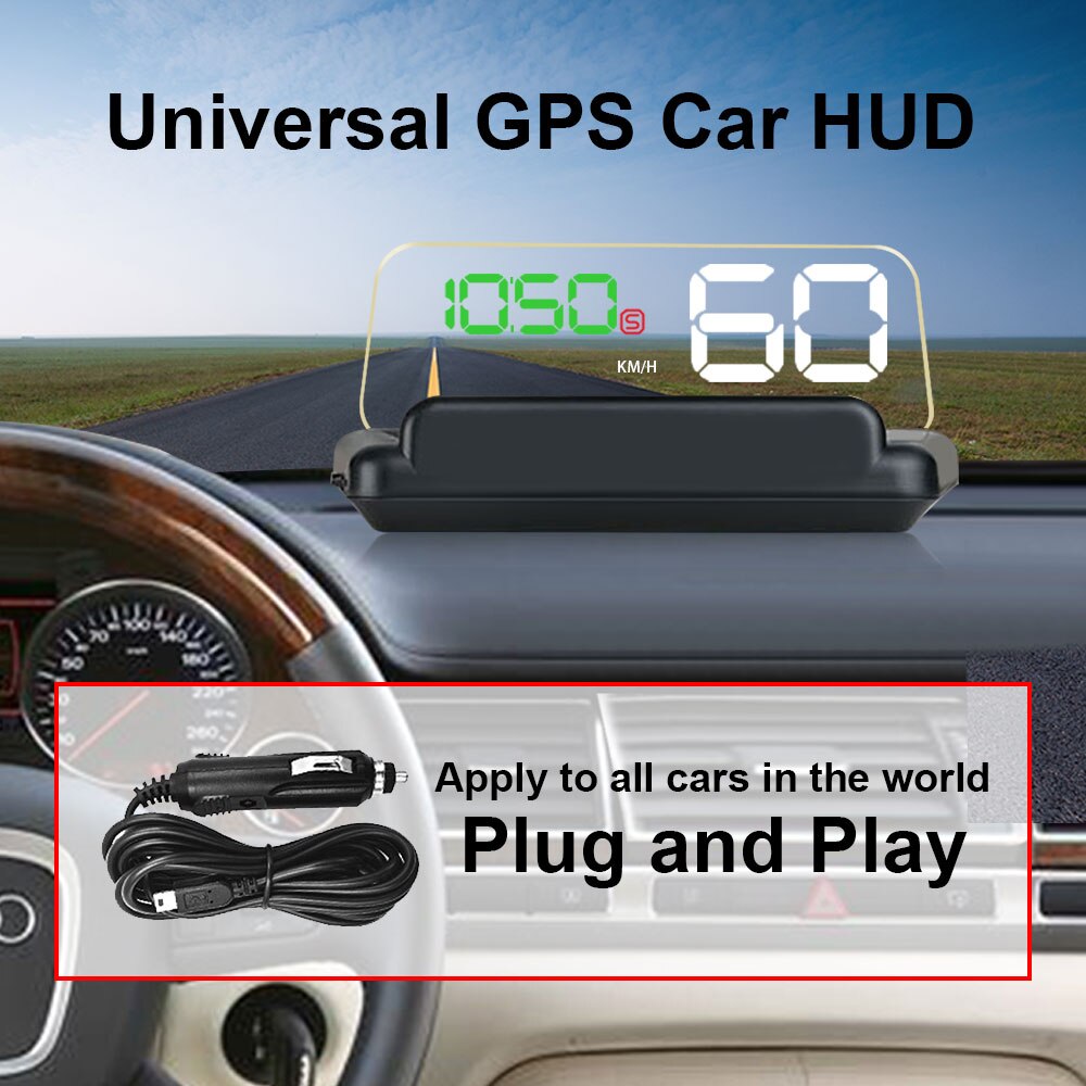 Universal Car HUD Mirror GPS Digital Speedometer L... – Grandado