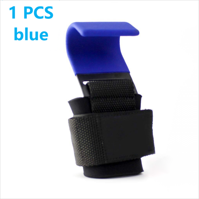 Weightlifting Hooks Grips Gym Fitness Heavy Duty Wrist Wraps Support Dumbbell Power Workout Weight Lifting Hook Glove W/ Coating: 1 pcs blue