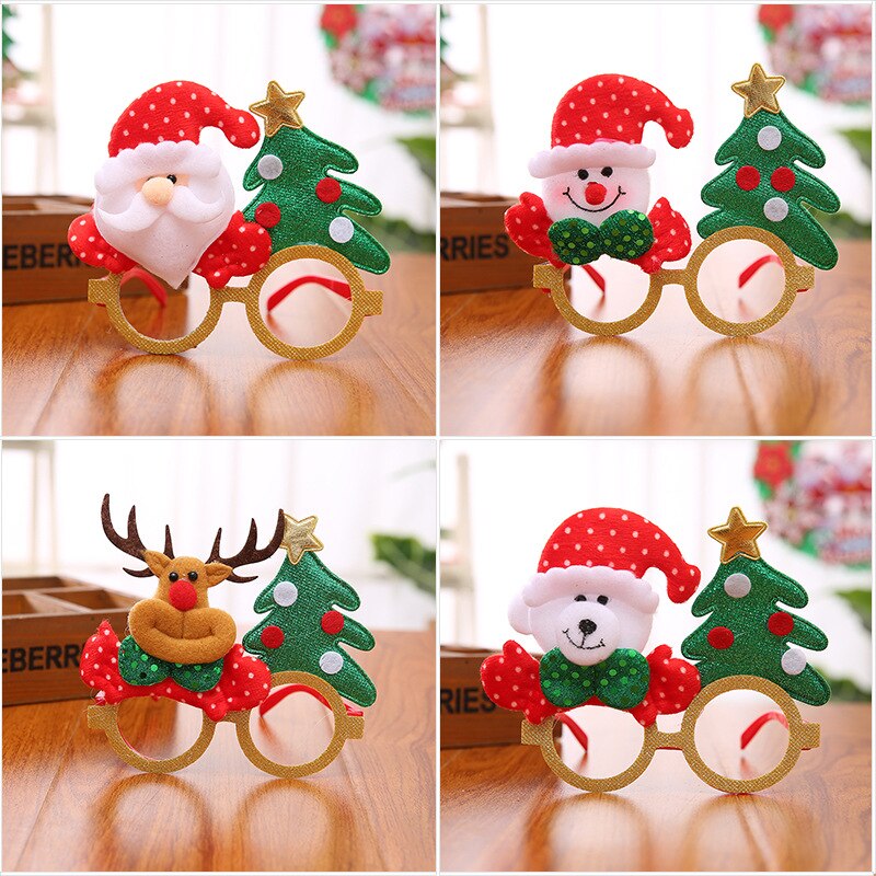 Nette Weihnachten Brille freundlicher Weihnachten Dekorationen Santa Claus Schneemann Brillen Foto Stütze Weihnachten Dekor freundlicher Party Spielzeug