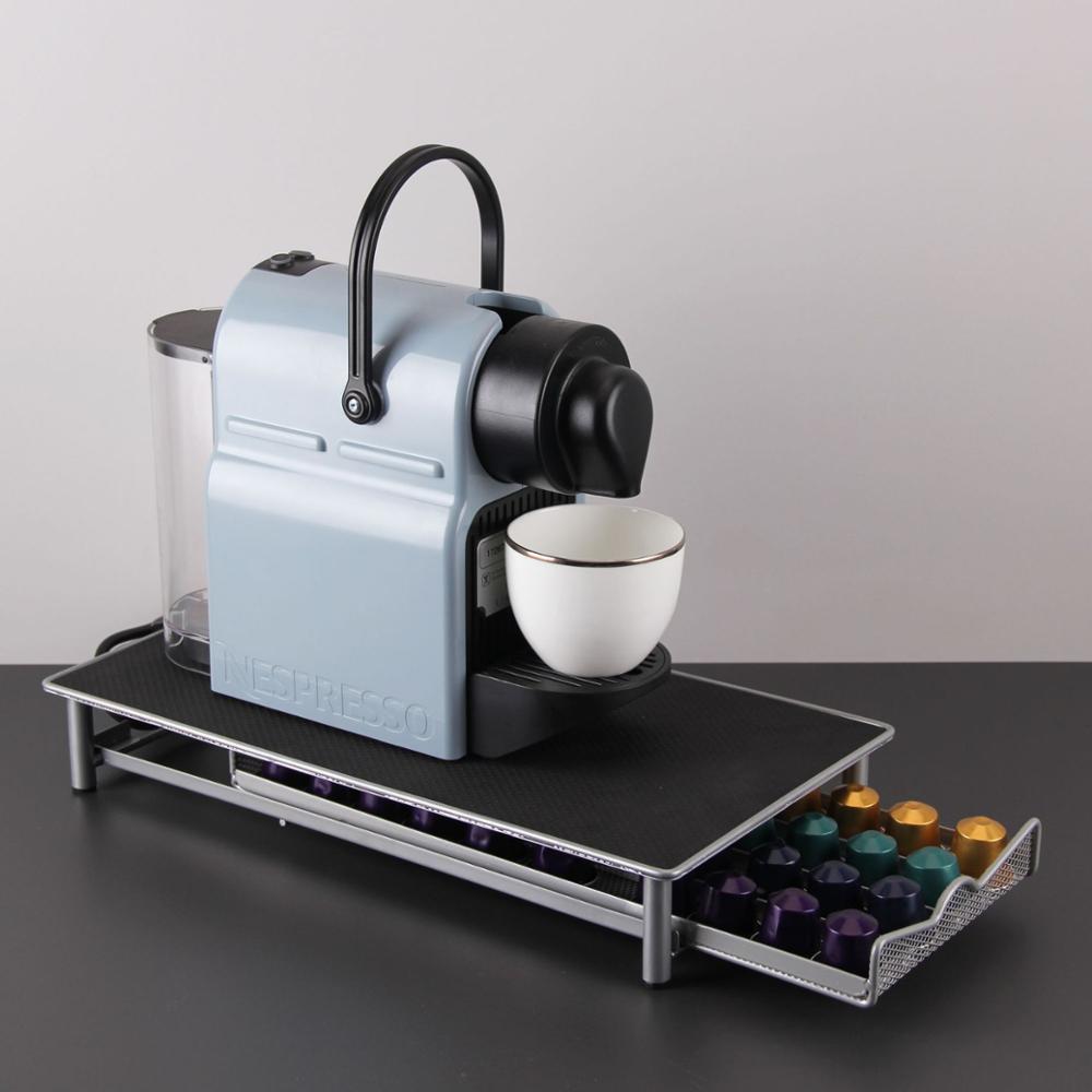 Cápsulas de café Nespresso/Tassimo/Dolce Gusto de acero inoxidable, soporte para cápsulas, estante de almacenamiento, cajones, estantes de cápsulas de café