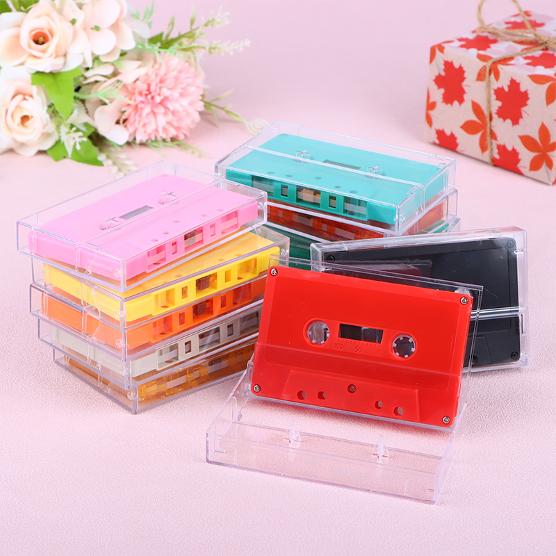 Boîte de Rangement Transparente pour Cassette Standard, Lecteur de Cassette Vierge avec 45 Formations Magnétiques pour Audio, Musique, Statique, 1 Ensemble
