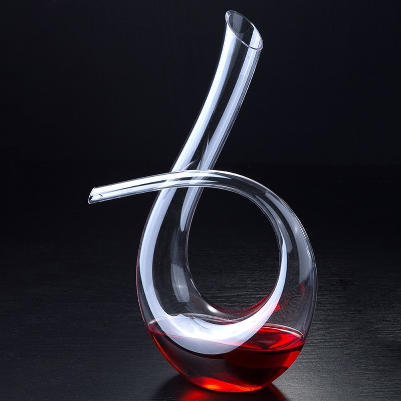 Untior Handgemaakte Kristallen Rode Wijn Glas Decanter Brandy Decanteren Set Kruik Bar Champagne Water Fles Drinken 1500Ml U vorm