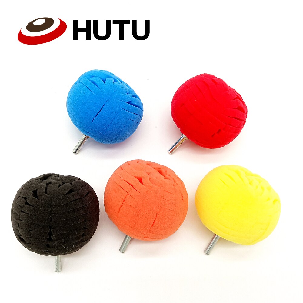 Buffing Pads kits Yellow heavy cutting round foam sponge polishing Ball pad for car care backed abrasive disc