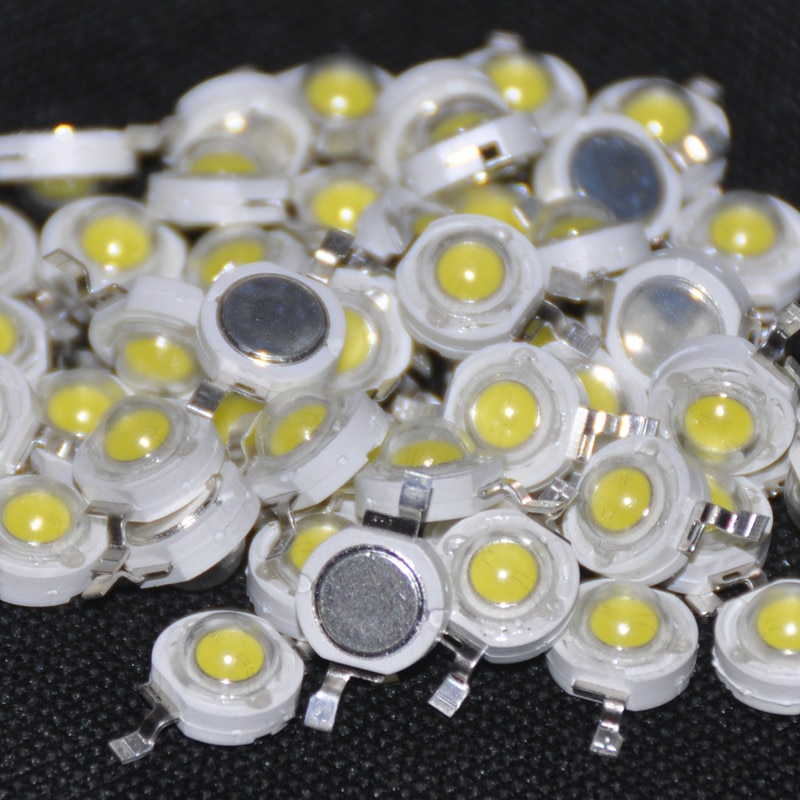 Xd -50 stk 1w dioder høj effekt kølige hvide led perler 1 watt lampe chip 3v-3.4v