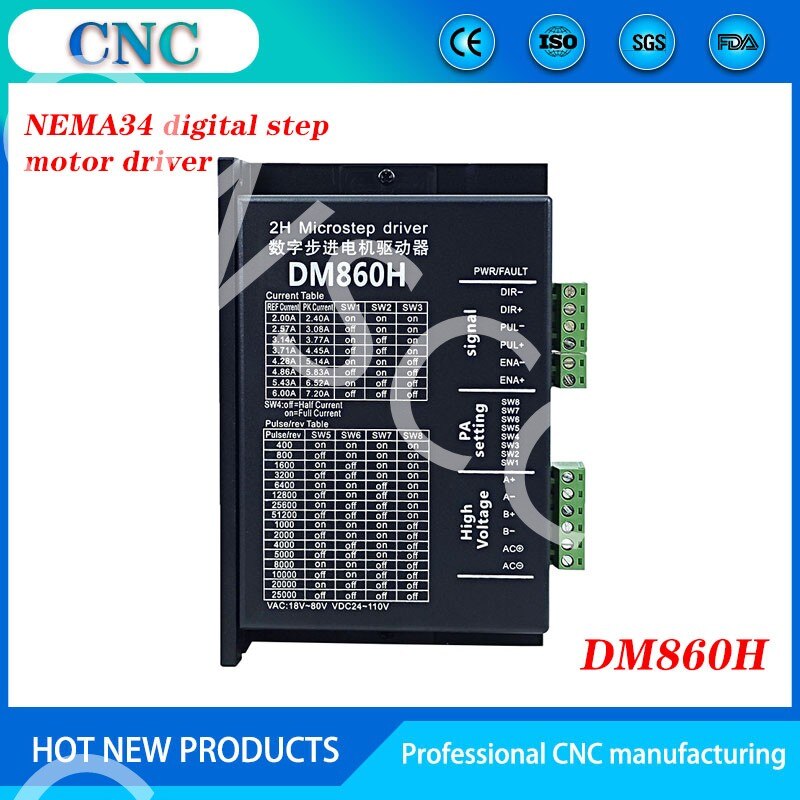 Stepper motor driver Dm860H Microstep Motor Two-phase DC motor speed controller for 57 86 stepper motor Nema 23 34