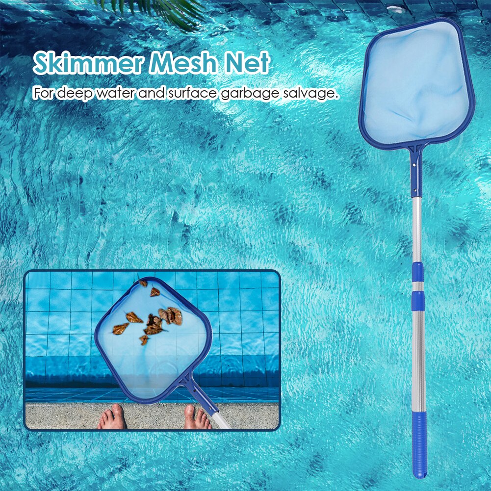 1PC Swimming Pool Skimmer Net with Telescopic Pole Ponds Cleaning Debris Tool Household Leaf Catcher Mesh Bags Pool Cleaner Tool