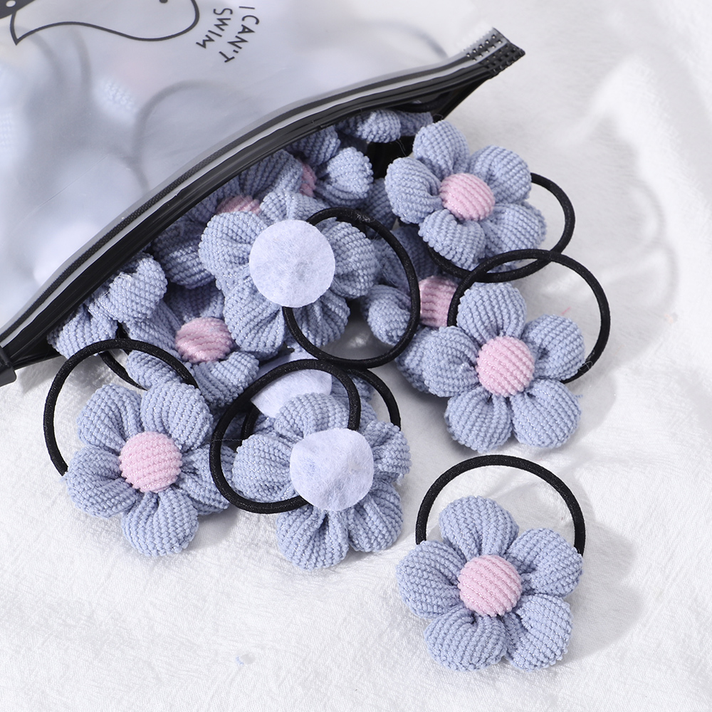 Gomas elásticas para el pelo para niña y niña, accesorios para el cabello hechos a mano, 2/4/6 piezas: XXS / Verde